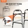 Foldende Walker Aluminium Mobility Walker Aid med justerbar