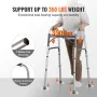 Foldende Walker Aluminium Mobility Walker Aid med justerbar
