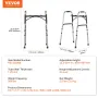 Foldende Walker Aluminium Mobility Walker Aid med justerbar