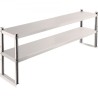 Double Overshelf, Double Tier Stainless Steel Overshelf, 36 in. Length x 12 in. Width Double Deck Overshelf, Height Adjustable