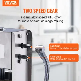 Manuel pølse stuffer 7 l lodret pølse maskine 304 rustfrit stål