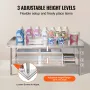 Stainless Steel Work Table, 30 x 60 x 26 Inch Commercial Food Prep Worktable, 3-Sided Backsplash Heavy Duty Prep Worktable, Meta