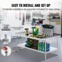 Stainless Steel Work Table, 30 x 60 x 26 Inch Commercial Food Prep Worktable, 3-Sided Backsplash Heavy Duty Prep Worktable, Meta