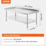 Rustfrit stål Arbejdstabel 30 "X60" Commercial Food Prep Table