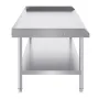 Stainless Steel Work Table, 30 x 60 x 26 Inch Commercial Food Prep Worktable, 3-Sided Backsplash Heavy Duty Prep Worktable, Meta