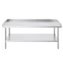 Stainless Steel Work Table, 30 x 60 x 26 Inch Commercial Food Prep Worktable, 3-Sided Backsplash Heavy Duty Prep Worktable, Meta