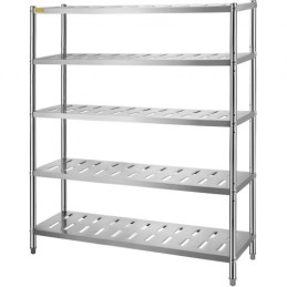 Storage Shelf, 5-Tier Storage Shelving Unit, Stainless Steel Garage Shelf, 59.1 x 17.7 x 70.9 inch Heavy Duty Storage Shelving,