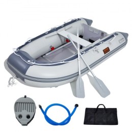 Inflatable Dinghy Boat, 4-Person Transom Sport Tender Boat, with Marine Wood Floor and Adjustable Aluminum Bench, 1000 lbs