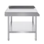 Stainless Steel Work Table, 30 x 36 x 26 Inch Commercial Food Prep Worktable, 3-Sided Backsplash Heavy Duty Prep Worktable, Meta