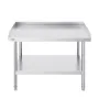 Stainless Steel Work Table, 30 x 36 x 26 Inch Commercial Food Prep Worktable, 3-Sided Backsplash Heavy Duty Prep Worktable, Meta