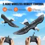 RC Plane, 2.4GHZ 2 Channel Remote Control Airplane with 6-Axis Gyro Stabilizer, Ready to Fly Eagle Aircraft Plane Toy with 2 Bat