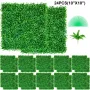 Artificial Boxwood Panel UV 24PCS Boxwood Hedge Wall Panels Artificial Grass Backdrop Wall 10"x10" 4 cm Green Grass Wall Fake He