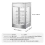 Commercial Food Warmer Display for 14" Pizza, 4-Tier Pizza Warmer with Rotary Steam Heating, 30℃~85℃ Temperature Control and Tem
