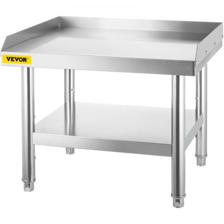 Stainless Steel Equipment Grill Stand, 24 x 28 x 24 Inches Stainless Table, Grill Stand Table with Adjustable Storage