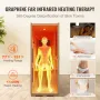 Far Infrared Wooden Sauna, Room Home Sauna Spa for One Single Person, Low EMF Far Infrared Hemlock Wood Sauna with Tempered Glas