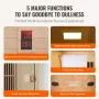 Far Infrared Wooden Sauna, Room Home Sauna Spa for One Single Person, Low EMF Far Infrared Hemlock Wood Sauna with Tempered Glas
