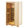 Far Infrared Wooden Sauna, Room Home Sauna Spa for One Single Person, Low EMF Far Infrared Hemlock Wood Sauna with Tempered Glas