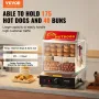 Hot Dog Steamer, 27L, 2-Tier Hot Dog Hut Steamer, 30℃~85℃ Temperature Control, Electric Bun Warmer with Tempered Glass Slide Doo