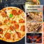 Portable Outdoor Oven, 12-inch Pizza Oven, Pellet & Chips & Charcoal Tri-Fuel, Stainless Steel Pizza Grill, Includes Pizza Stone
