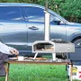 Portable Outdoor Oven, 12-inch Pizza Oven, Pellet & Chips & Charcoal Tri-Fuel, Stainless Steel Pizza Grill, Includes Pizza Stone