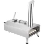 Portable Outdoor Oven, 12-inch Pizza Oven, Pellet & Chips & Charcoal Tri-Fuel, Stainless Steel Pizza Grill, Includes Pizza Stone