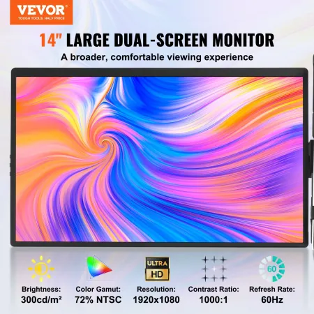 Laptop Screen Extender 14 "HD 1080p Portable Monitor til 13"