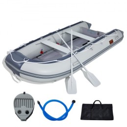 Inflatable Dinghy Boat, 6-Person Transom Sport Tender Boat, with Marine Wood Floor and Adjustable Aluminum Bench, 1500 lbs