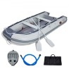 Inflatable Dinghy Boat, 6-Person Transom Sport Tender Boat, with Marine Wood Floor and Adjustable Aluminum Bench, 1500 lbs