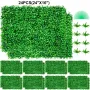 Artificial Boxwood Panel 24" X 16" UV 24pcs Boxwood Hedge Wall Panels Artificial Grass Backdrop Wall 4 cm Green Grass Wall, Fake