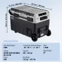 Portable Car Refrigerator, 12 Volt Car Refrigerator Fridge, 40 L / 42.3 qt Dual Zone Portable Freezer, -4℉-68℉ Adjustable Temper