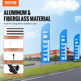 Fjerflagstangkit Swooper Flag Pole Set 16,3 ft med en jordstang