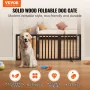 Free Standing Dog Gate, 24" H x 60" W Freestanding Pet Gate, 3 Panels Foldable Dog Gate for Wide and Narrow Passageways, Expanda