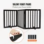 Free Standing Dog Gate, 24" H x 60" W Freestanding Pet Gate, 3 Panels Foldable Dog Gate for Wide and Narrow Passageways, Expanda