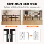 Free Standing Dog Gate, 32" H x 96.5" W Freestanding Pet Gate, 4 Panels Foldable Dog Gate for Wide and Narrow Passageways, Expan