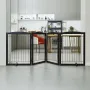 Free Standing Dog Gate, 32" H x 96.5" W Freestanding Pet Gate, 4 Panels Foldable Dog Gate for Wide and Narrow Passageways, Expan