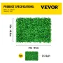 Artificial Boxwood Panel UV 8pcs Boxwood Hedge Wall Panels Artificial Grass Backdrop Wall 24X16" 4cm Green Grass Wall, Fake Hedg
