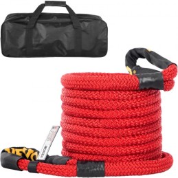 1" x 31.5\' Recovery Tow Rope, 33,500 lbs, Heavy Duty Nylon Double Braided Kinetic Energy Rope with Loops and Protective "