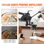 Multi-Directional Microscope with Spring Bracket, 7X-45X Magnification Jewelry Microscope, Micro Jewelry Inlaid Stand with Integ