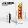 Open Flag with Pole Kit, Advertising Flag for Business Outside, Advertising Feather Flag Kit, Includes 1 Banner Flag, 1 Pole, 1 