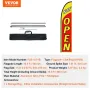 Open Flag with Pole Kit, Advertising Flag for Business Outside, Advertising Feather Flag Kit, Includes 1 Banner Flag, 1 Pole, 1 