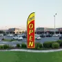 Open Flag with Pole Kit, Advertising Flag for Business Outside, Advertising Feather Flag Kit, Includes 1 Banner Flag, 1 Pole, 1 