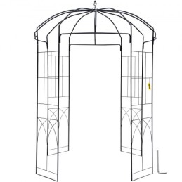 Birdcage Form Garden Arbor, 8 ft høj, 5,2 ft bred, kraftig smedejern arbor, bryllupsbue trellis til klatring vinstokke i