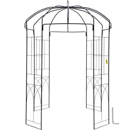 Birdcage Form Garden Arbor, 8 ft høj, 5,2 ft bred, kraftig smedejern arbor, bryllupsbue trellis til klatring vinstokke i