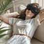 Eye Massager with Heat, Heated Eye Massage Mask with 5 Modes and Bluetooth Music, 180° Foldable Eye Care Massager for Migraines,