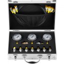 Hydraulic Pressure Test Kit, 250/400/600bar, 3 Gauges 9 Test Couplings 3 Test Hoses, Excavator Hydraulic Test Gauge Set with