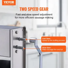 Manuel pølse stuffer 10 l lodret pølse maskine 304 rustfrit stål