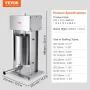 Electric Sausage Stuffer, 12 L / 25 LBS Vertical Meat Stuffer, 200W Motor, Stepless Speed Control and Foot Pedal, Made of Food-g
