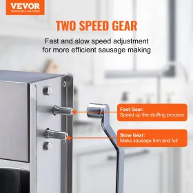Manuel pølse stuffer 15 l lodret pølse maskine 304 rustfrit stål