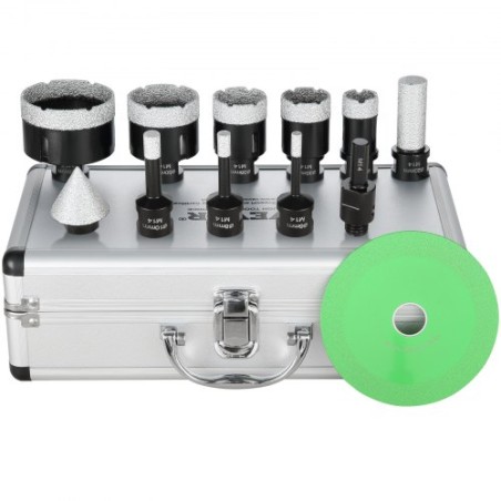 Diamond Core Drill Bit Set, 8 PCS 6/8/10/25/35/38/50/65mm Diamond Hole Saw Kit, with Finger Milling Bit Cone Bit Saw Blade and