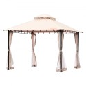 Patio Gazebo for 6-8 Person, 10 x 10 FT Backyard Gazebo, with Mosquito Netting, Metal Frame, and PU Coated 180G Polyester,